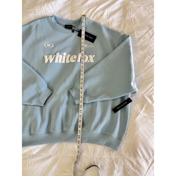 White Fox Boutique Light Blue 'whitefox' Logo Crewneck Sweatshirt - Picture 6 of 9